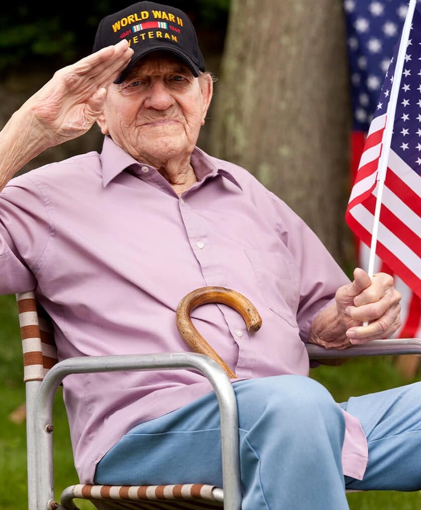 Valor caregiver with a smiling elder
